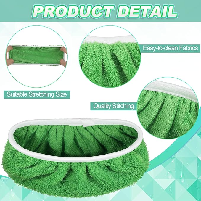 Nuogo 16 Packs Reusable Wet Mop Pads Refills Compatible with Swiffer Sweeper Mops Household Cleaning Tools for Wet & Dry Use(Green)