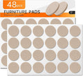 48 PCS Felt Furniture Pads, 1-inch Round Beige Chair Felt Pads, Felt Pads for Furniture Feet to Protect The Floor from Scratches,Reduce Noise