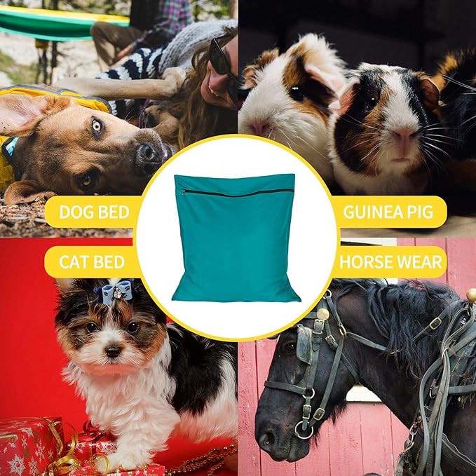 AUXSOUL 1 Pack Pet Laundry Bag, Stops Pet Hair Blocking The Washing Machine, Big Size Pet Washing Bag Ideal for Dog Cat Horse Guinea,Hair Remover Safely, 25.8 x 27.8 Inch / 65 x 70 cm, Lake Blue