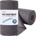 55 Pack Microfiber Cleaning Cloth Roll, Tear Away Reusable Towels, 11" X 9", Ultra Absorbent & Lint Free Cloth for Cars, Kitchen, Window, Home and Shop, Grey