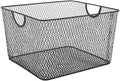 YBM Home Wire Mesh Kitchen Storage Basket Organizer for Organizing Household Pantry and Kitchen Cabinets - Multipurpose Wire Storage Baskets for Home, Dorm Room, Garage, Black