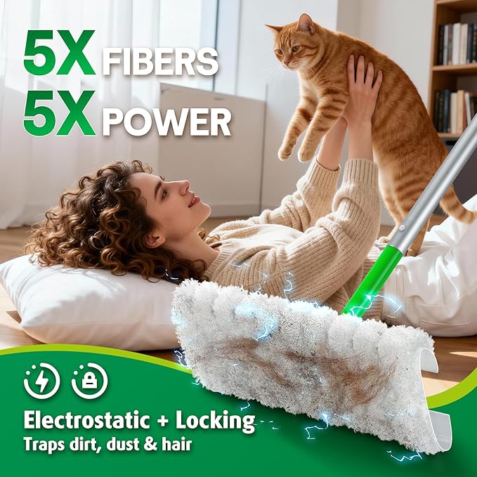 AIR U+ Upgraded Heavy Duty Pet Dry Sweeper Pads for Swiffer Dry Sweeping Cloths Refills, 60 Count