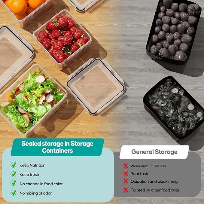 40 PCS Food Storage Containers with Lids Airtight (20 Containers & 20 Lids) - Plastic Food Containers for Kitchen Storage Reusable BPA-Free Leakproof Meal Prep Container with Labels & Pen