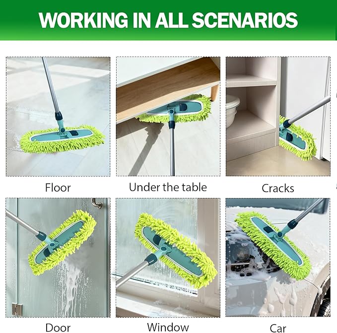 4PCS 15''~17'' Microfiber Dust Mop Pads Compatible with Leifheit 55210,Reusable Mop Refills,Replacent Wet Mopping Pad & Washable Dry Sweeping Cloths for Hardwood Floor/Tile/Marble Cleaning