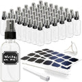 Nevlers Clear Glass Spray Bottles 2 Oz 48 Pack | Empty Spray Bottles Mist Sprayer Set with Funnel, Brush & More | Mist Bottle For Use As Atomizer Sprayer for Perfume & Cologne Travel Bottle