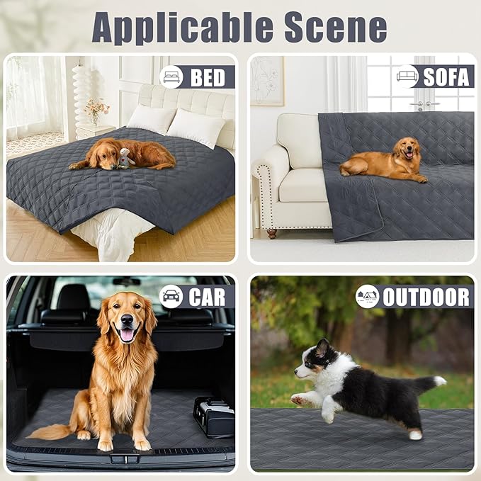 Smiry Waterproof Dog Bed Cover Blanket 30x70, Soft Reversible Pet Blanket, Washable Leakproof Cats Dogs Couch Cover for Sofa, Couch, Furniture, Lattice, Dark Grey/Dark Grey