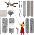 Professional 14-in-1 Cleaning System with 100-inch Pole, 4 Duster Heads, Flat & Cobweb Tools for Ceiling to Floor