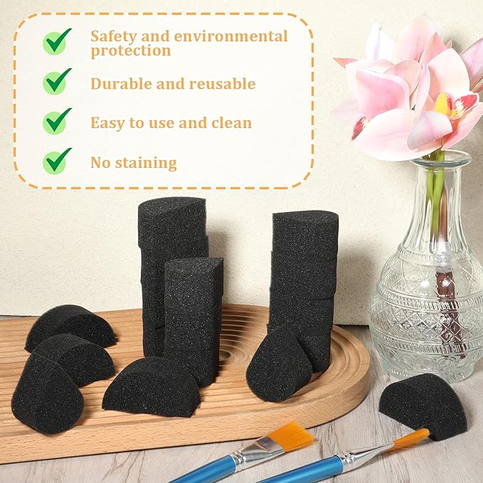 Face Painting Sponges, 24PCS Face Paint Sponges Professional Black High Density Petal Oval and Semicircular Faces Paint Brushes for Adult Art Work,Body Painting Tear Drop Halloween Christmas