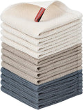 Nialnant 12 Pack Dish Cloths,100% Cotton Dish Towels for Washing Dishes,Soft and Absorbent Kitchen Cleaning Rags - 12x12 Inch