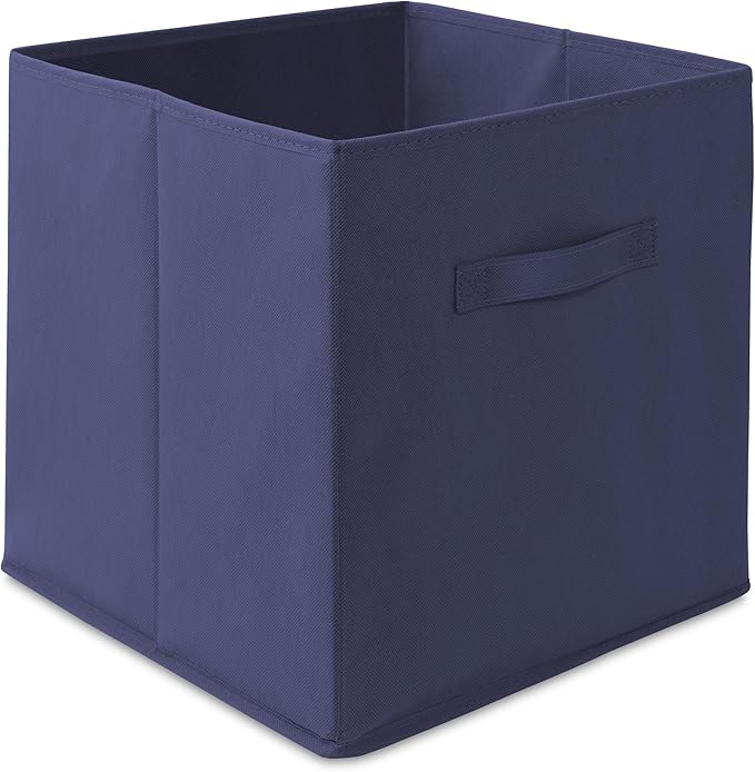 Casafield Set of 6 Collapsible Fabric Cube Storage Bins, Navy Blue - 13" Foldable Cloth Baskets for Shelves, Cubby Organizers & More