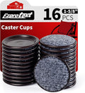 Ezprotekt 1 5/8" Round Carpet Bottom Furniture Caster Cups, 16 Pcs Reusable Furniture Coasters, Felt Furniture Sliders Pads to Protect Hardwood, Tile or Carpetd Floors from Scratches (Brown/Gray)