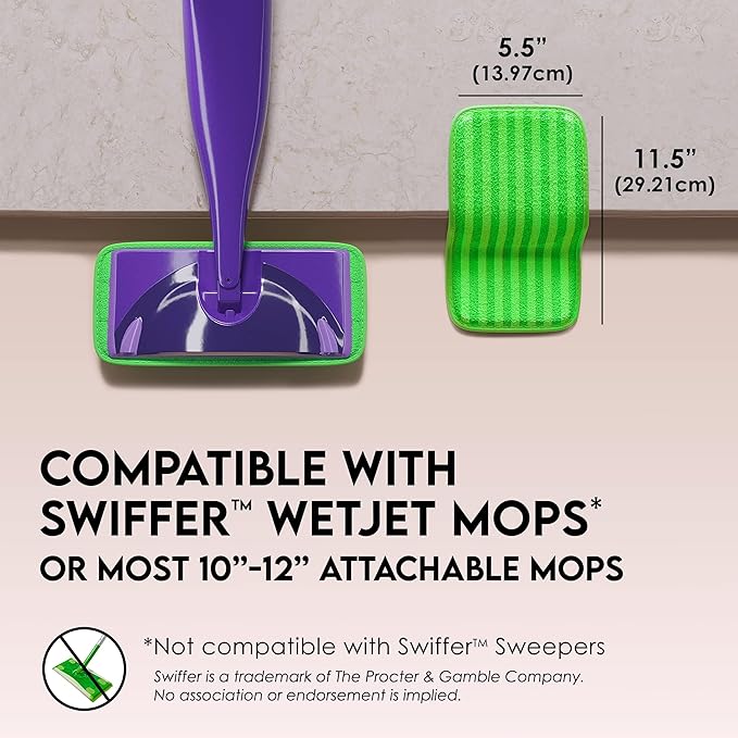 Heavy Duty Microfiber Mop Refill Pads - Extra Thick, Premium Quality Mop Pad Replacements Refills for Wet and Dry Mopping Up Dirt, Dust, Dog Hair and Cat Hair