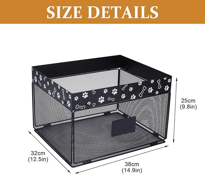 Geyecete dog toy bin chew proof metal dog toy box pet toy basket large Toy organizer Pet Wire mesh folding Dog Toy Organizer for personalized basket
