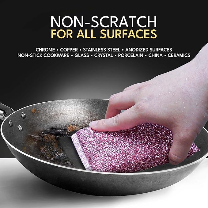 Sponges for Kitchen (3Pc Pack) - Non Scratch Dish Sponge or Dish Scrubber for Dishwashing - Kitchen & Household Cleaning Scrub - Scrubbers for Dishes, Pots, Pans, Sink - Durable & Long Lasting