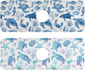 Blue Turtles Fish Crabs Seahorse Starfish Coral Kitchen Sink Splash Guard Sink Faucet Mat Faucet Handle Drip Catcher Drain Mats for Kitchen Bathroom Countertop Absorbent