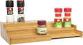 Trademark Innovations Bamboo Expandable 3-Tier Spice Rack and Cabinet Organizer, Natural, Small