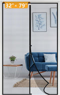 Yotache Magnetic Screen Door Fits 32 x 79 Doors, Screen Size 34" x 80" High-Density Fiberglass Mesh with Powerful Magnets for Front Back Doors Black