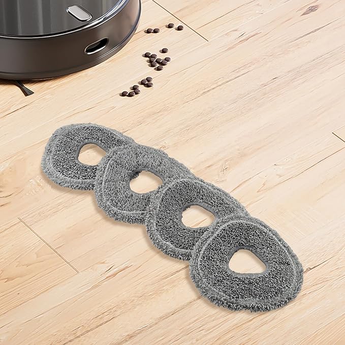 Reusable Washable Microfiber Mop Cloth for Narwal for Freo X for Ultra J4 for J4 Lite Robot Vacuum,4 White and 4 Gray