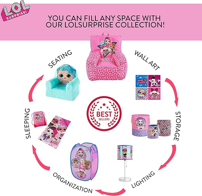 Idea Nuova LOL Surprise Set of Two Spacious Collpasible Storage Cubes, 10"x10"