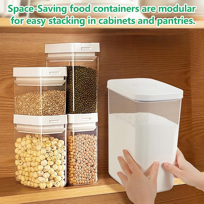 TBMAXS Airtight Flour Rice Storage Container with Pop-up Lid - 6 Qt | 11 Lbs Crystal-Clear Plastic Bread Container, Tall and Slim Storage Bin Fit for Kitchen Pantry Organization