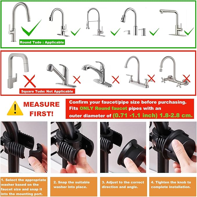 Sink Organizer Rack for Kitchen and Bathroom, 2025 New Stainless Steel Detachable Hanging Faucet Drain Rack with Drip Tray Faucet Sponge Holder for Bathroom, Scrubbers, Soap (Black, Left)