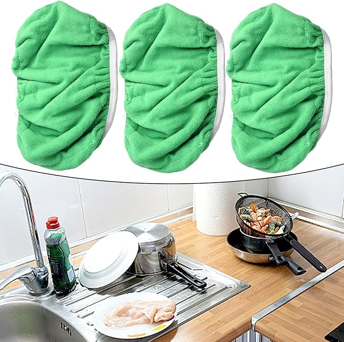 Reusable Mop Pads for, Large Size Microfiber Cleaning Cloths for Wet and Dry Floor, Coral Fleece Flat Mop Refills, Machine Washable, 3/6 Pack(3 Pack)