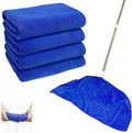 4Pcs Extra Large Microfiber Cleaning Cloths – 30x20 in Mop Towels for Floor Cleaning, Reusable, Lint-Free Floor Rags, Color-Coded, pano de Chao, trapos para trapear(4,Blue)