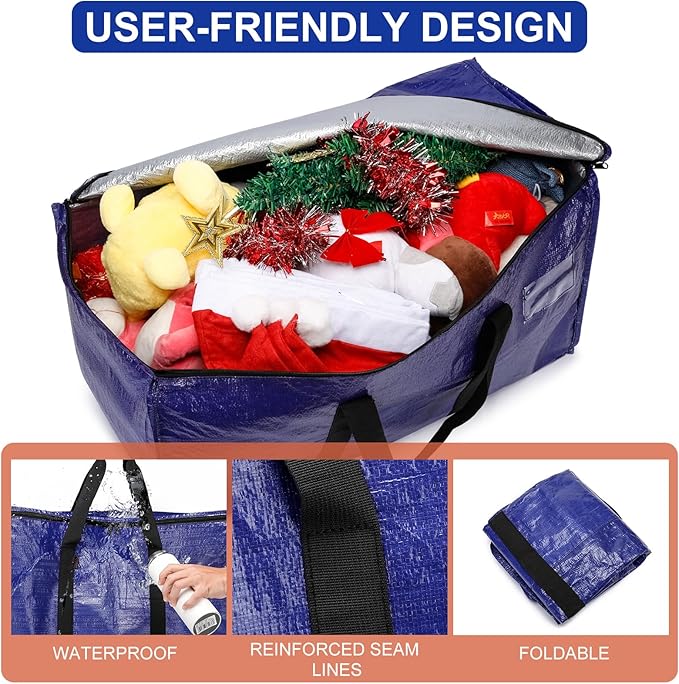 Cryster 6 Pack Moving Bags Heavy Duty, Extra Large Storage Totes Bag with Zippers and Sturdy Handles, Packing Bags for Moving, Storage, Travel, Space Saving, Moving Boxes College Essentials Blue