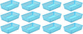 YBM Home 12-Pack Plastic Storage Baskets Bins for Home Junk Drawer, Shelves, and Office Organization, Functional Trays/Containers Great for Kitchen Pantry, Cabinets, Bedrooms, and Bathrooms, Blue