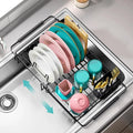 Expandable in Sink Dish Drying Rack - Adjustable Dish Rack Over Sink, Rustproof Dish Drainer for Kitchen Counter, Dish Strainer with Utensil Holder, Fit Kitchen for 13"-18"