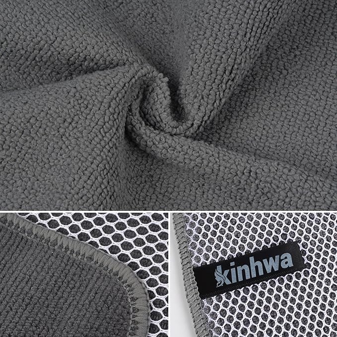 KinHwa Kitchen Washcloths for Dishes Absorbent Microfiber Dish Cloths Quick Dry Dish Rags with Poly Scour Scrub Side Ideal for Kitchen Cleaning (Mixing Colors #2, 12inchx12inch 9 Pack)