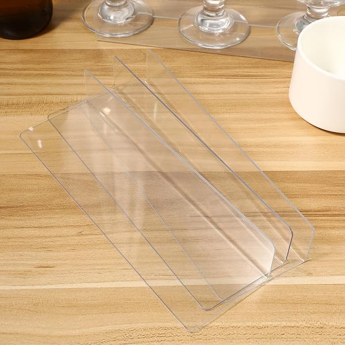 Yardwe 20Pcs Transparent L-Shaped Shelf Dividers for Cabinets and Supermarket Shelves Clear Plastic Organizer Separators for Kitchen Pantry and Storage Shelving 7.87X2.36X1.18In