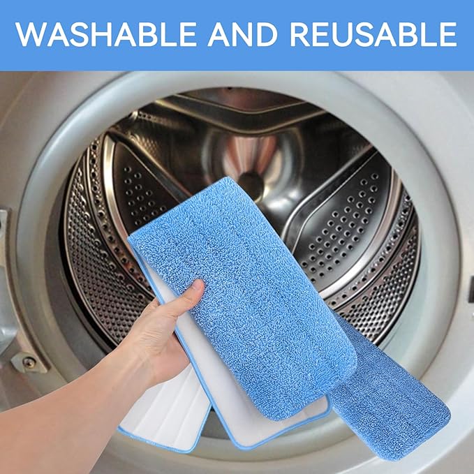 Replacement Microfiber Pad for Rubbermaid Commercial 24 Inch Mop Head - 8 Pack Wet & Dry Commercial Cleaning Refills Reusable Mop Refills Fit for Any Microfiber Flat Mop System 24"