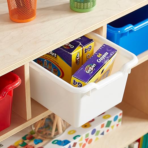 ECR4Kids Scoop Front Storage Bins, Multipurpose Organization, Assorted, 10-Piece