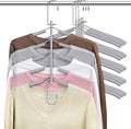 Clothes Hangers Space Saving Shirt Organizer, Non Slip Multi Shirt Hangers for Closet with Foam Padded Closet Organizers and Storage for Sweater Hoodie Blouse Coat Dress Short Grey 4 Pack
