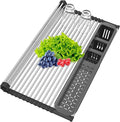 Extra Large Black Expandable Roll Up Dish Drying Rack,Over The Sink Kitchen Rolling up Dish Drainer, for Kitchen Sink Counter，Foldable Sink Cover with Removable Utensil Holder(Expandable Width Size)