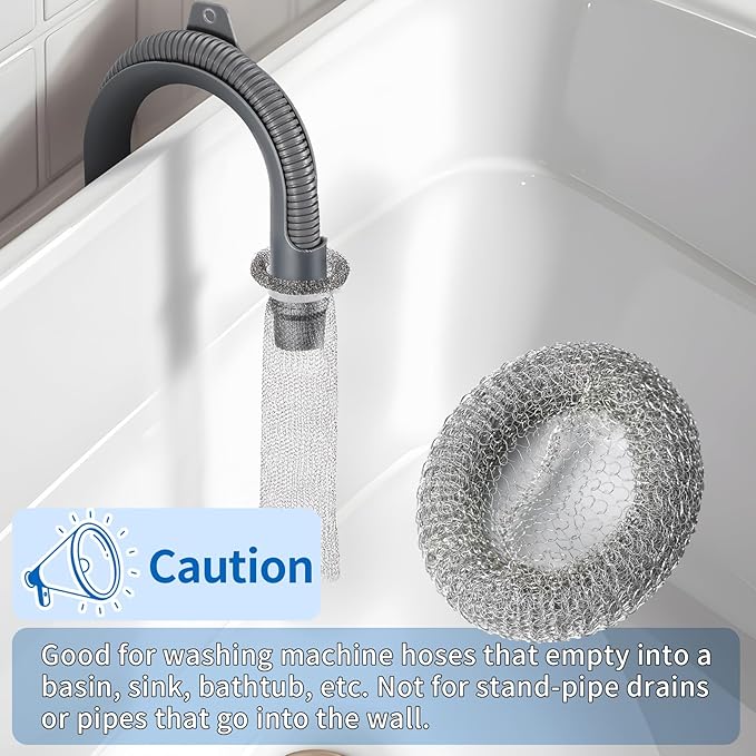 40 Pieces Lint Traps Stainless Steel Washing Machine Lint Snare Traps Laundry Mesh Washer Hose Filter with 40 Pcs Cable Ties