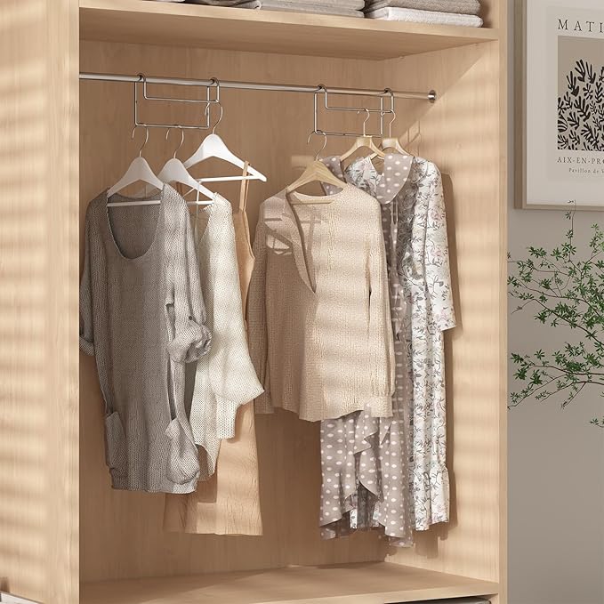 Space Saving Hangers for Clothes: 3 Pack 8 inch Magic Hanger Closet Organizer Metal Heavy Duty Hangers for Shirt Coat Pants Skirt Sorting Storage - Sliver