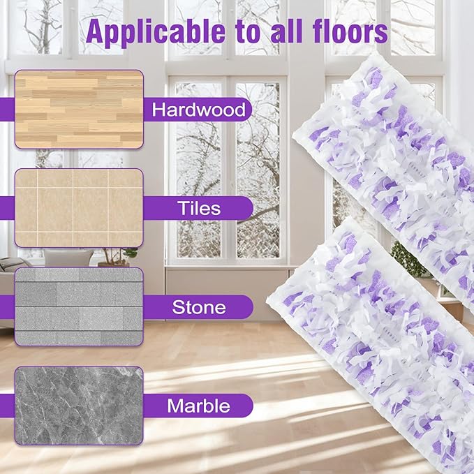 24 Pack Power Mop Refills Pads for Swiffer PowerMop，Swifter Wet Pads Refill for Swiffer,Unscented&Thickened Mopping Pads Replacement Pads for Multi-Surface &Wood Floor Cleaning