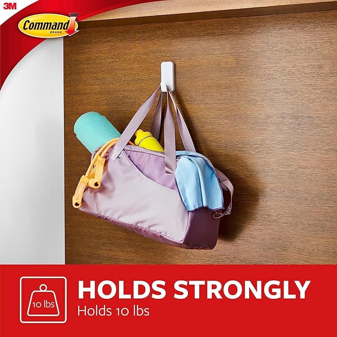 Command 10 lb XL Heavyweight Hook, 2 Wall Hooks and 6 Strips, Damage-Free Hanging with Adhesive, Heavy Duty Hanging Great for Organization and Storage