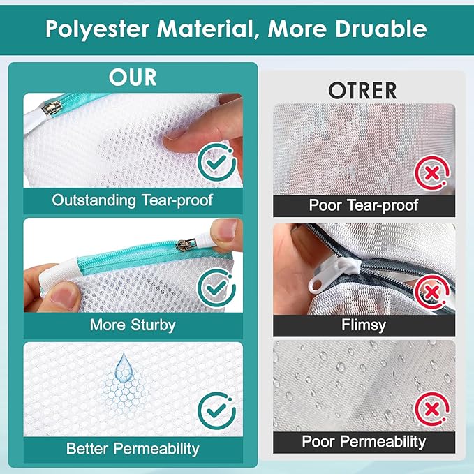 6pcs Laundry Bag Mesh Wash Bag Mini Washing Machine Underwear Washing Bag Zipper Wash Bags Protecting Wash Bag Foldable Laundry Pouch for Home Travel Laundry Room Bag Bra