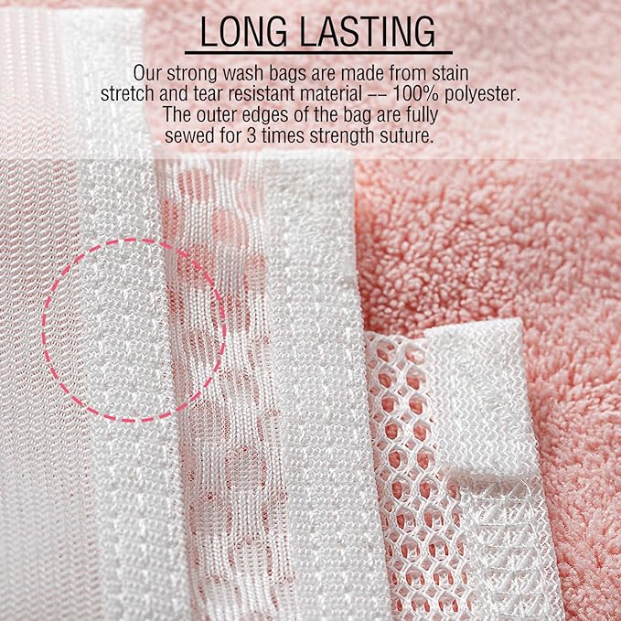 3 Packs Delicate Laundry Bags for Reusable Face Masks and Reusable Makeup Remover Pads,Fine Mesh Wash Bags,Use YKK Zipper, with Hanger Loop, Portable Mask Storage Bag (3 Small)