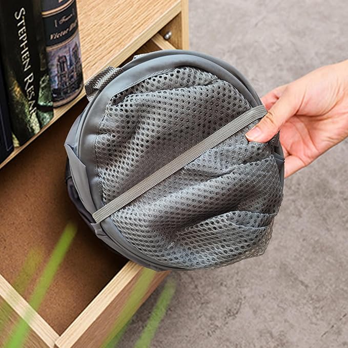 The upgraded pop-up laundry basket features a breathable side pocket mesh design, making it ideal for rooms, apartments, dormitories, travel, business trips, and children's storage(2, Gray)