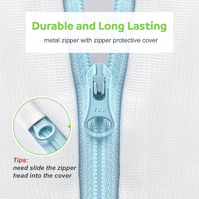 OTraki 2 Pack Mesh Laundry Bag 16x20 inch Wash Bag for Delicates Washing Machine Mesh Bags with Zipper Handle Home Travel Dorm Laundry Bag for Coat Sweater Don't Drying, Melting 140-176℉,White