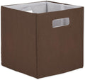 DII Collapsible Polyester Storage Cube, Solid, Lightweight and Durable, Large Square, 13x13x13, Bark Brown