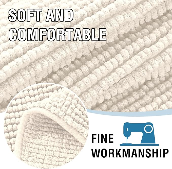 H.VERSAILTEX Plush Chenille Dog Bed Cover Thick Soft Sofa Covers Loveseat Cover for 2 Cushion Couch Anti Slip Couch Cover Furniture Protector for Dog, Pet, Cat (35" x 62", Ivory)