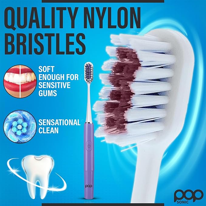 Go Plus Sonic Toothbrushes for Adults w/Electric Toothbrush Case - Electric Toothbrush for Adults & Kids - Sonic Toothbrush w/ 2 Speeds - 18000-24000 Vibrations Per Minute (Punchy Purple)