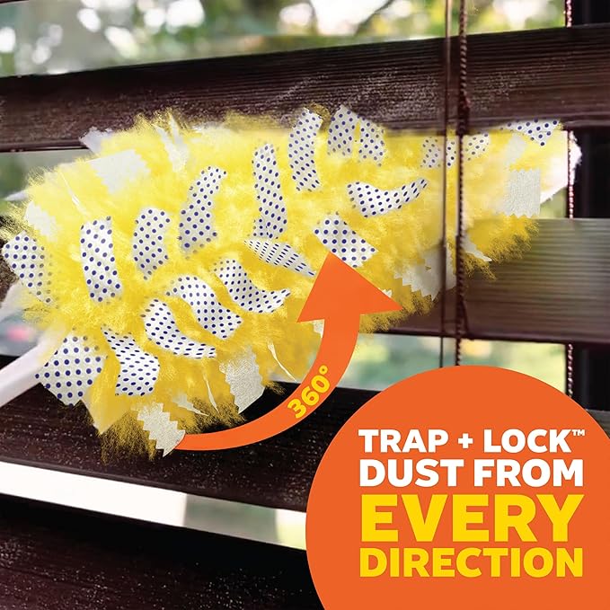 Swiffer Dusters Refill for Cleaning, Feather & Microfiber Duster Disposable Alternative, for Dusting Furniture, Blinds, Ceiling Fans, Walls, Helps Remove Allergens, Heavy Duty, Lavender, 11ct
