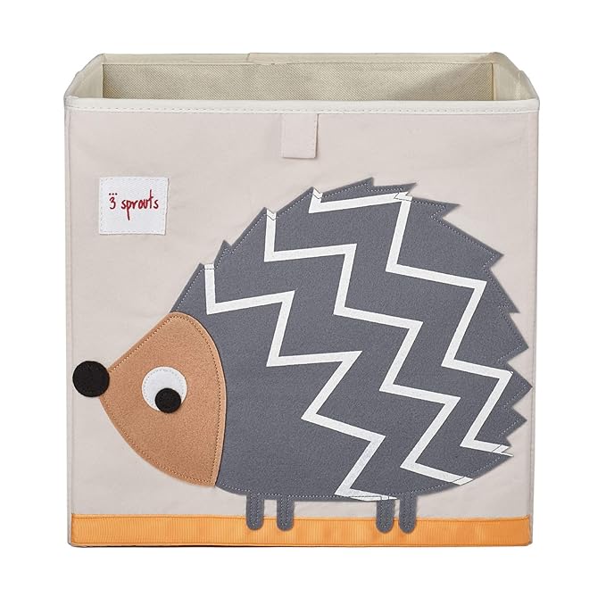 3 Sprouts Toy Storage Organizer: Toy Box Cube Organizer for Playroom, Nursery - Foldable Storage Bin - Hedgehog