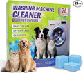 Washing Machine Cleaner Tablets - Deep Cleans & Descaler for Front Load and Top Load Washers, HE Compatible, 24 Pack Formulated for Pet Owners